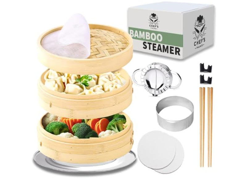 2段式天然竹餃子蒸籠