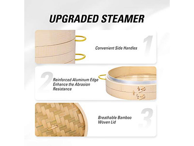 業務用3段式竹製蒸籠