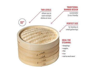 点心調理用中華竹製蒸籠